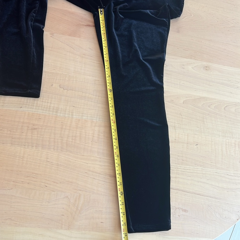 CHICO’S Knit Pull-On Black Velvet Leggings - Picture 9 of 11